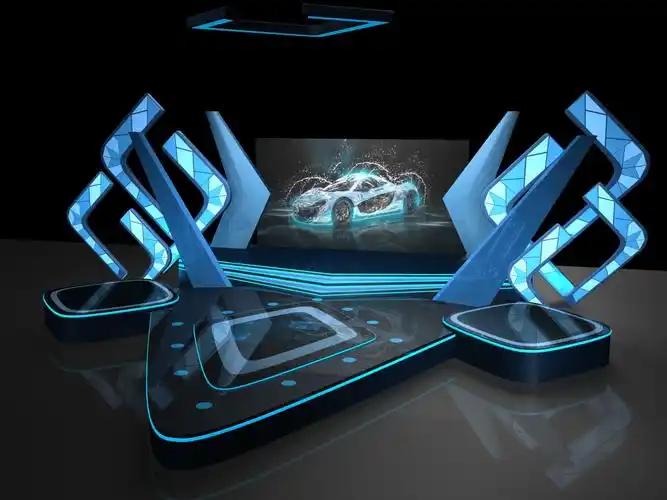 绚丽的舞台演绎场景室内舞台演播大厅场景maya模型下载!含贴图