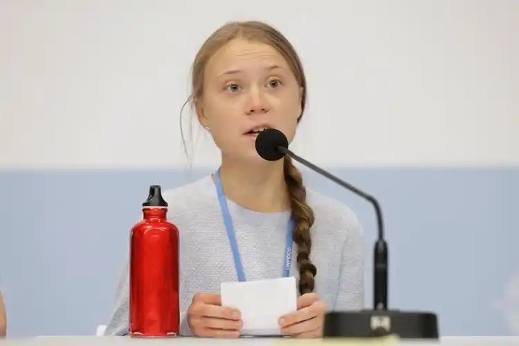 climate activist greta thunberg speaks during a news conference