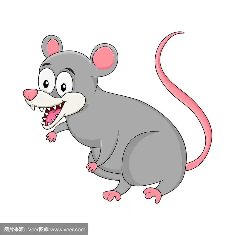 卡通负鼠啮齿动物隔离上白色