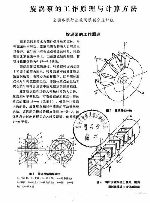 旋涡泵的工作原理与计算方法