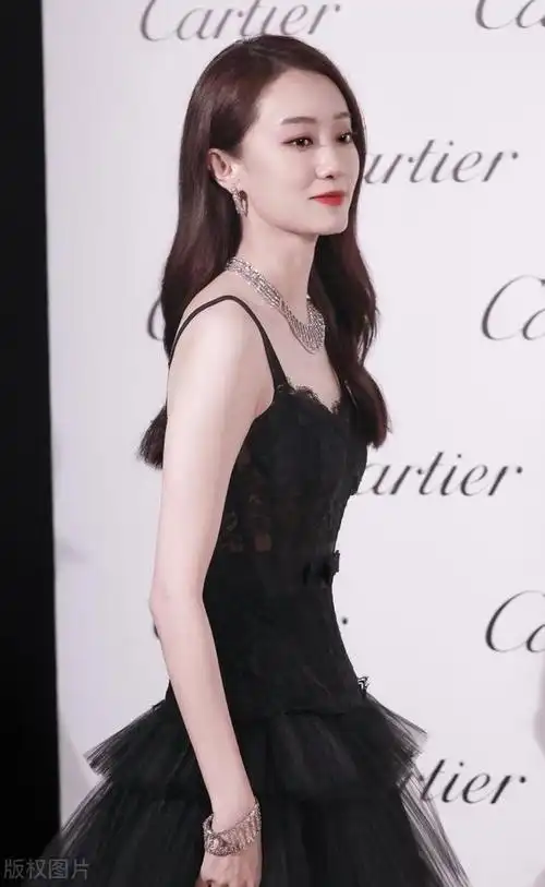 张小斐越来越高调穿黑色蛋糕裙戴百万珠宝美得明艳大方