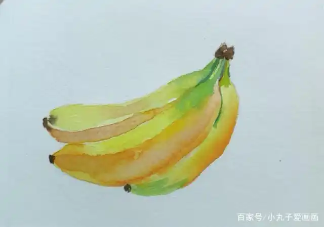 教你用水彩画香蕉,超级简单,快快学起来吧!