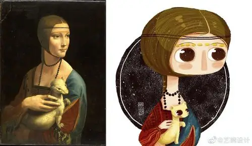 来自俄罗斯的艺术家katerina,她把世界名画都画成了超级萌的造型