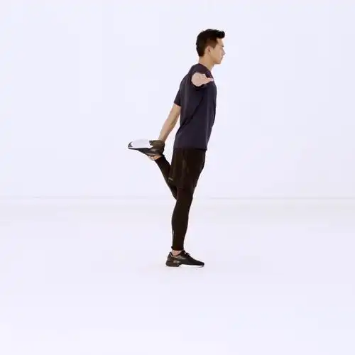 站姿左侧大腿前侧拉伸