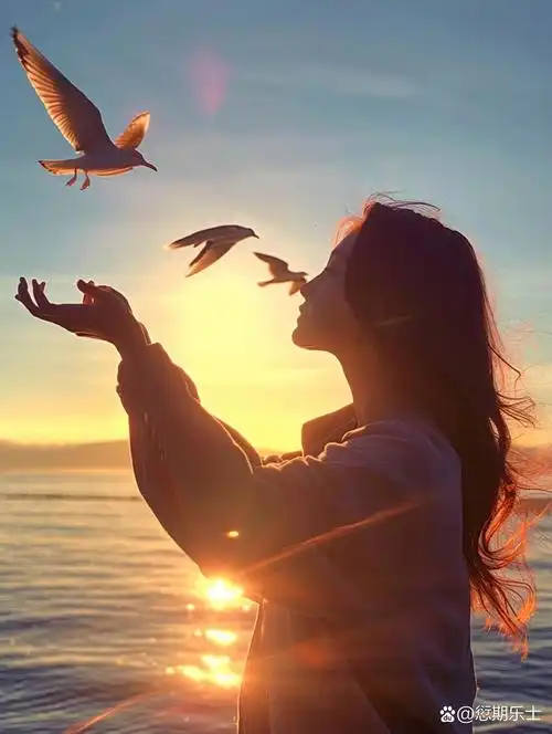 碧海群鱼跃,蓝天鸥鸟飞|自由感女生头像