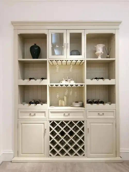 简约美式定制酒柜白色色系