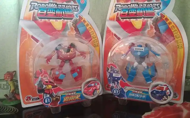 百变机兽洛洛历险记霹雳火急先锋按键自动变形系列