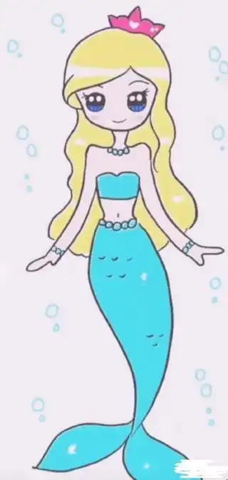 美人鱼涂色画 美人鱼涂色画打印大图