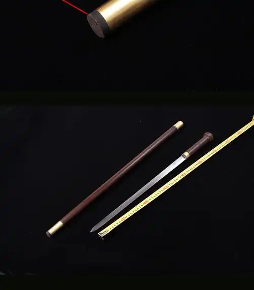 龙泉百兵堂手杖剑 登山拐杖剑 实木圆头手杖 送老人长辈 未开刃