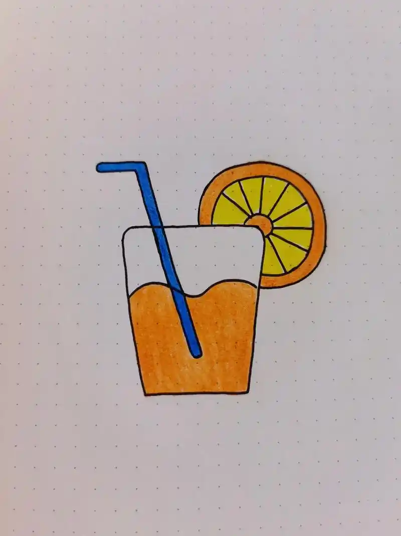 果汁简笔画.记得有一个男生请我喝过同款果汁.#简笔画 #画画 - 抖音