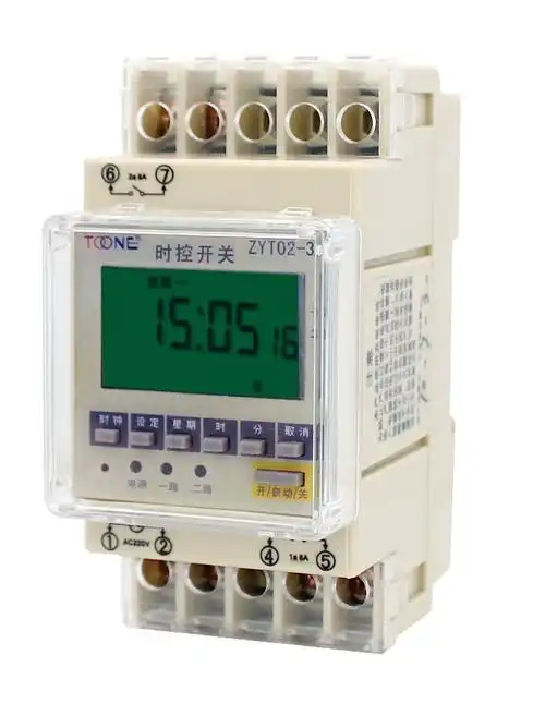 卓一3路时间开关控制器zyt02-3a 微电脑时控开关 220v多路定时器