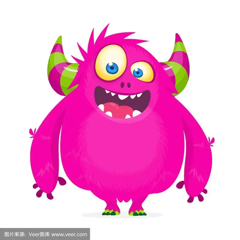 有趣的卡通怪物.矢量图