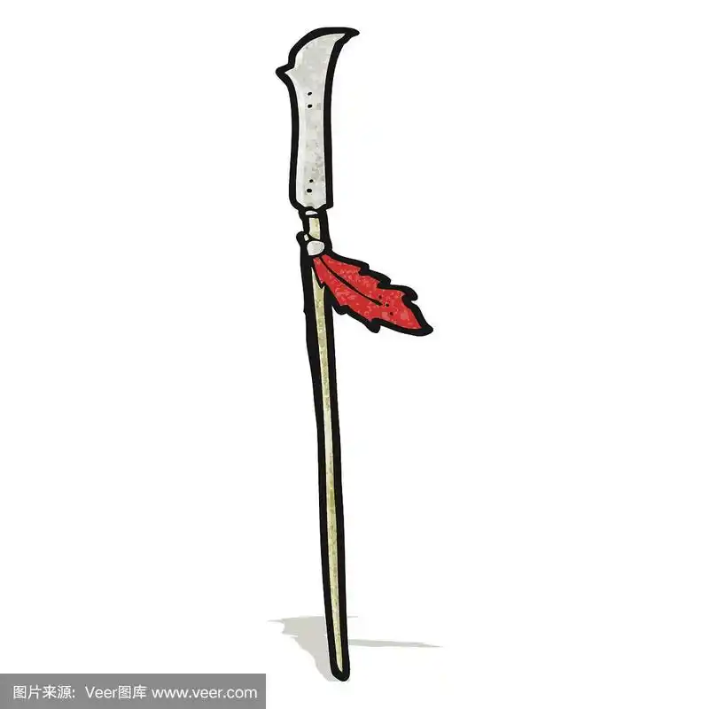 矛,卡通,可爱的,无人,矢量