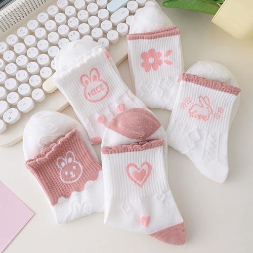 诸暨袜子女士秋冬季中筒袜女长袜白色可爱学生长筒袜春秋防臭女袜