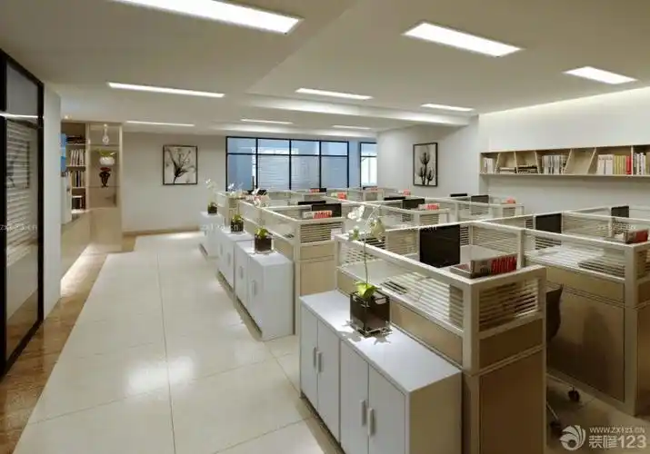 60平米写字间办公室文件柜摆放装修图片欣赏_设计456装修效果图
