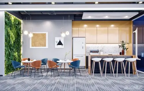 现代办公茶水间休息区