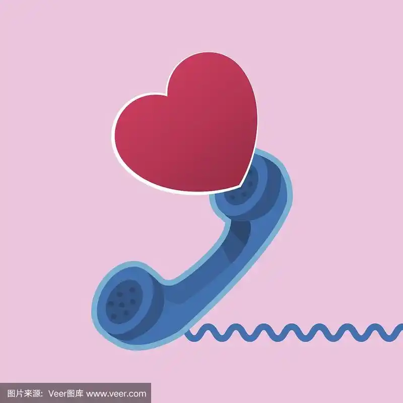 心型,付费电话,电话线,电缆,绘画插图