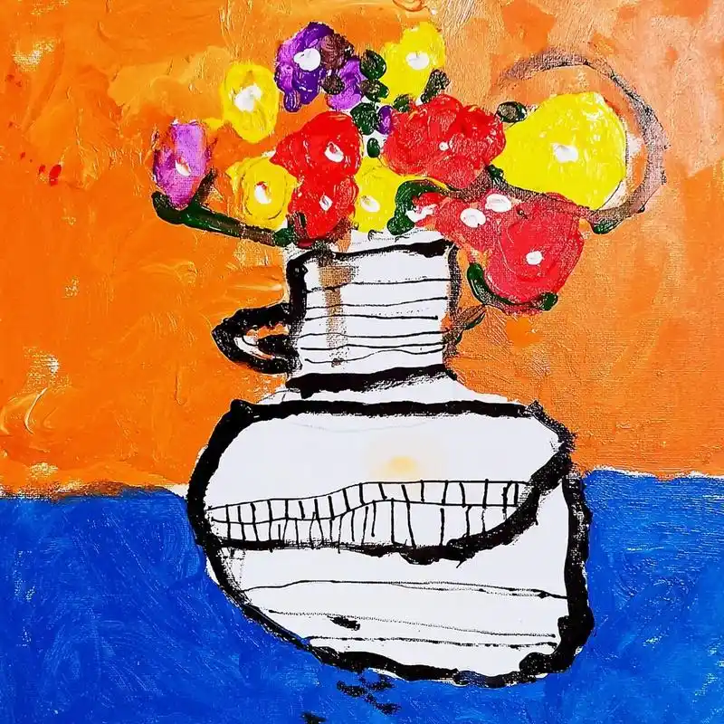 色彩基础|互补色 对比色 冷暖色绘画 5岁孩子的色彩认知绘画欣赏