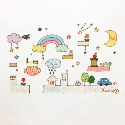 简笔手帐:手帐素材,小清新简笔画