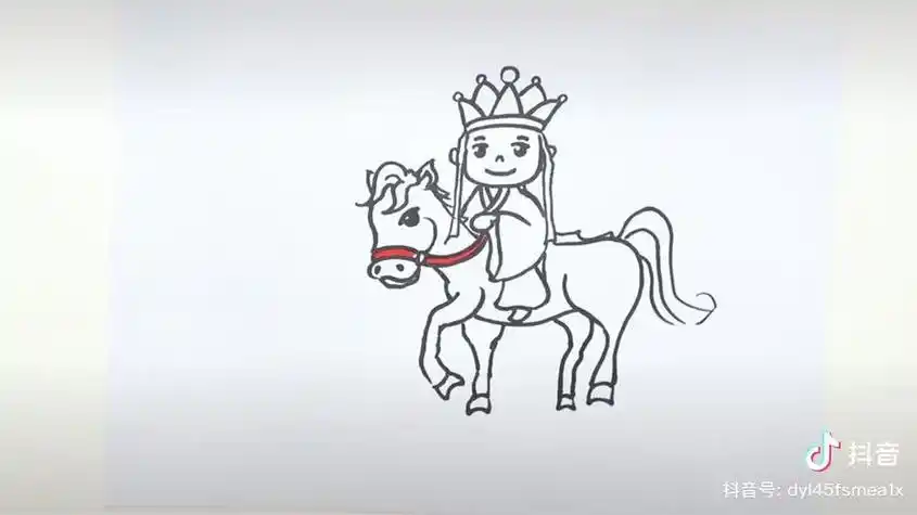 幼儿简笔画教小朋友怎么画唐僧骑马坐在白马上的唐僧简笔画西游记师徒