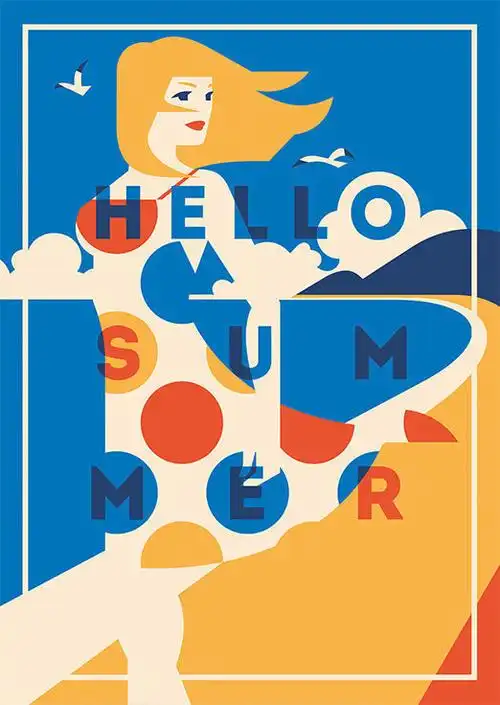 扁平化插画海报设计#设计