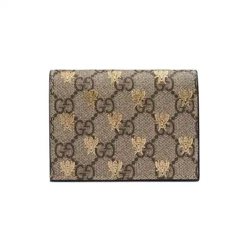 【包邮包税】 gucci 20秋冬女士蜜蜂图案*人造帆布卡包 508757 9f26g