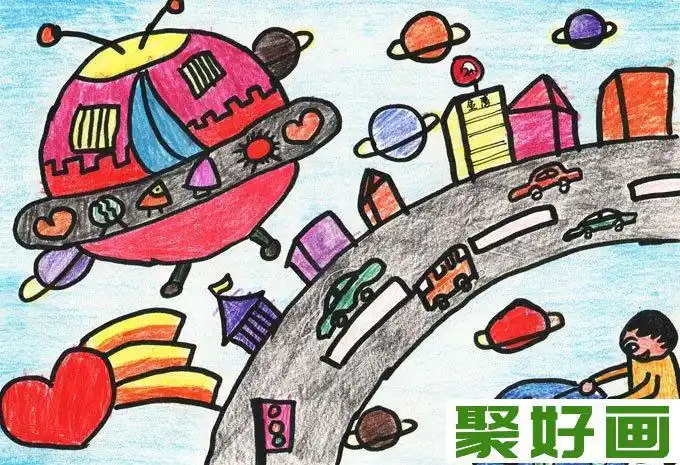 交通工具ufo科幻画作品外星人来客住金鹰