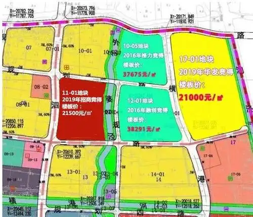 两个项目都位于"9站徐家汇"的泗泾地铁站北面,中间就夹着个泗泾"地王"