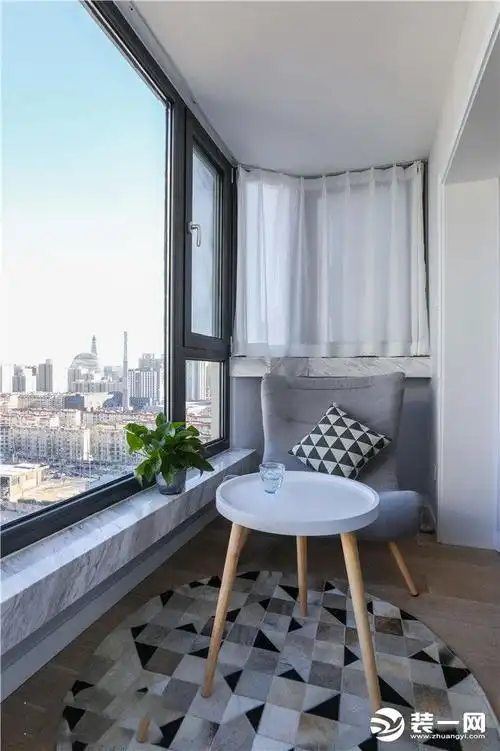 简约休闲风客厅阳台设计效果图大全