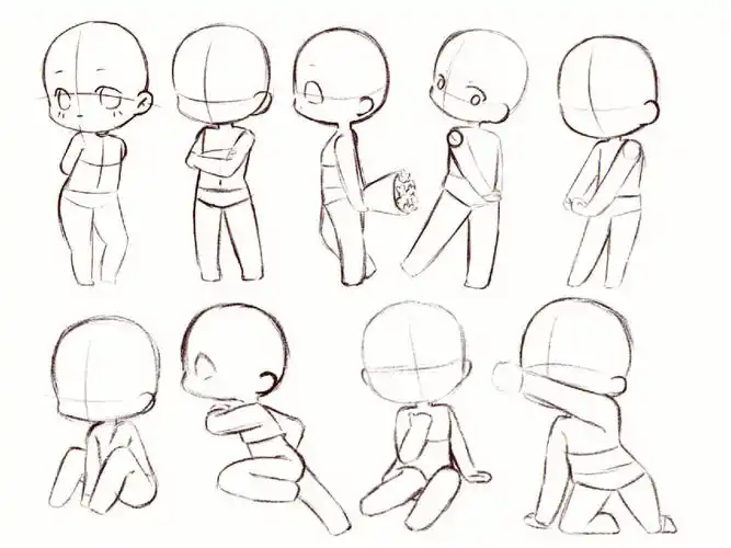 整理了一些q版人体练习素材进行了一个临摹!