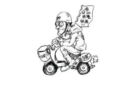 拿外卖简笔画幼儿简笔画外卖小哥简笔画画法美团外卖电动车简笔画外卖