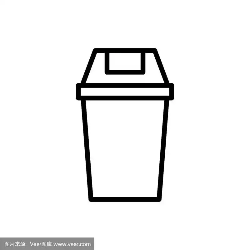 简单的垃圾桶线图标.