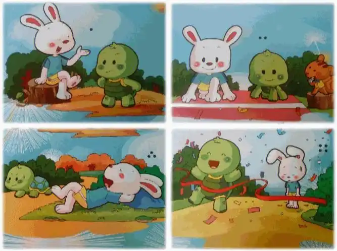 龟兔赛跑情景画  #龟兔赛跑简笔画   #龟兔赛跑连环画  小学教育专业