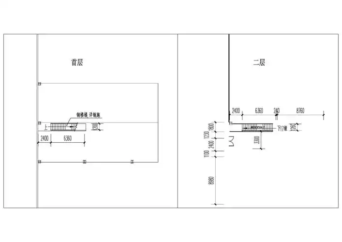 底层直跑楼梯在二层平面图上如何体现?