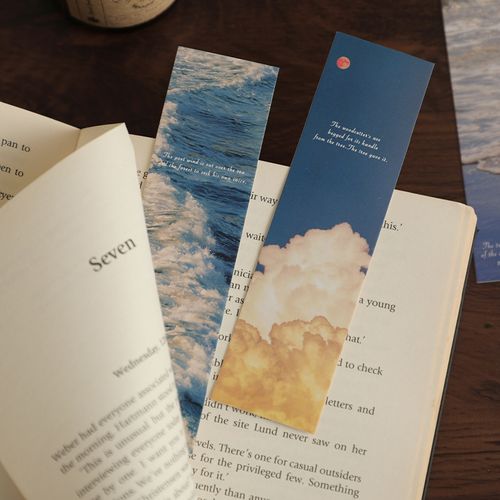 卡片日月星辰ins风文艺空白纸质可爱书签创意文字图案阅读书页纸礼品