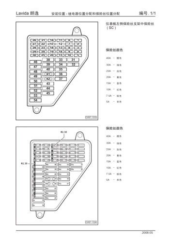 大众朗逸电路图新新(继电器位置分配跟保险丝位置分配)