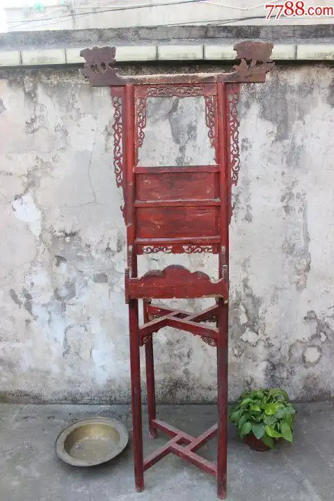 民俗老物件民国老式洗脸盆架洗脸架盆架古典古玩老旧家具古董_价格