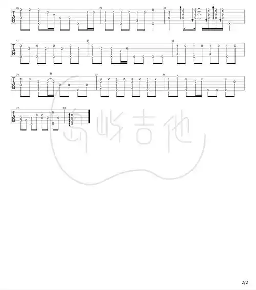 五月天温柔吉他谱独奏六线谱温柔指弹演示教学