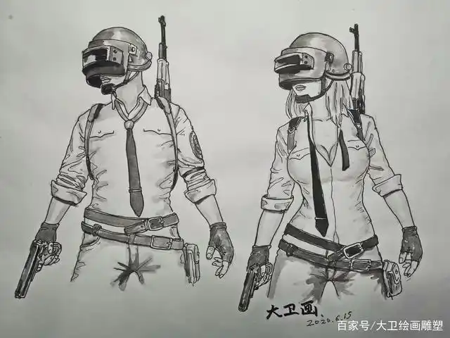 人物插画作品,绝地求生经典人物插画的绘画步骤与方法