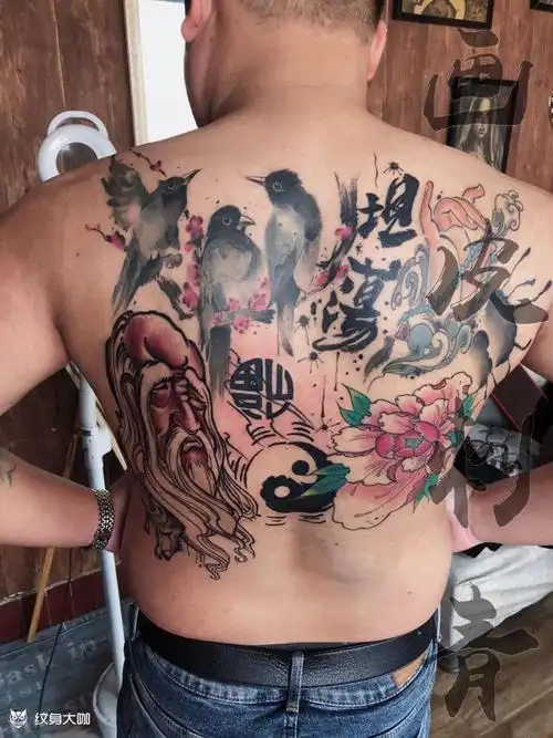 满背中国风_纹身图案手稿图片_明洋的纹身作品集