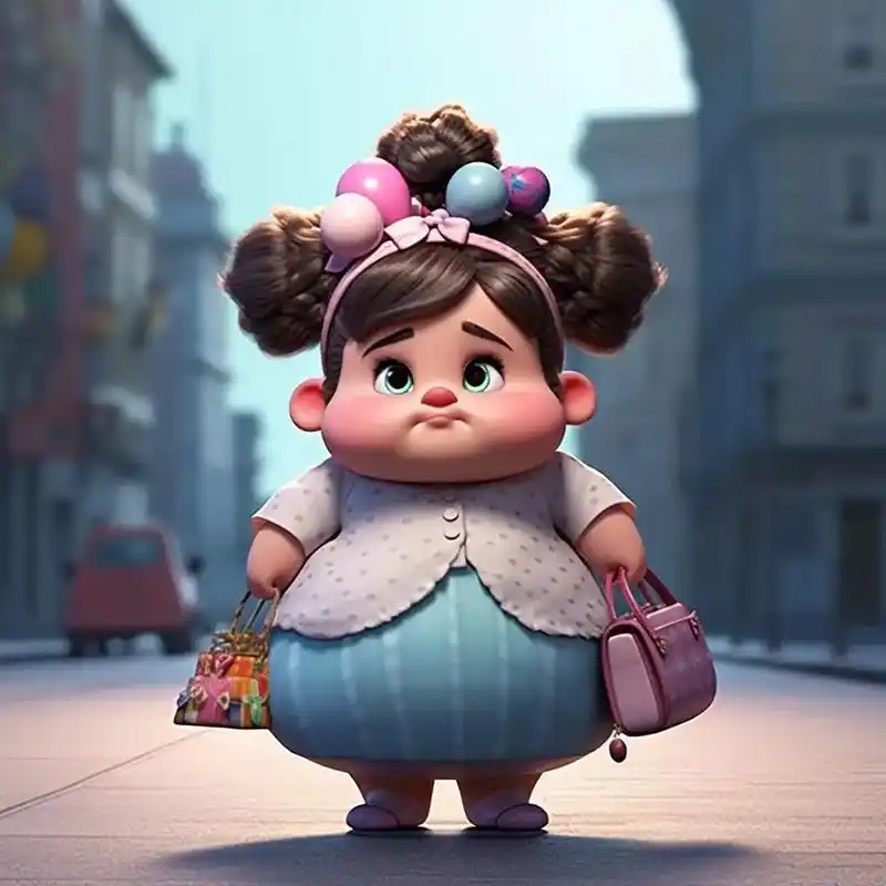 ai画图,#卡通人物 可爱的胖女人 - 抖音