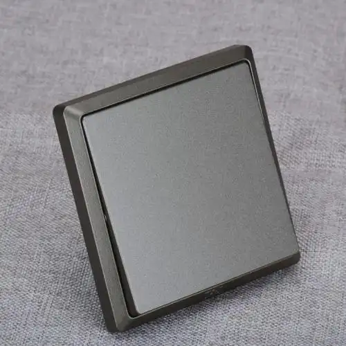 深圳天基品牌86型简约系列墙壁开关插座面板工程批发香槟灰色