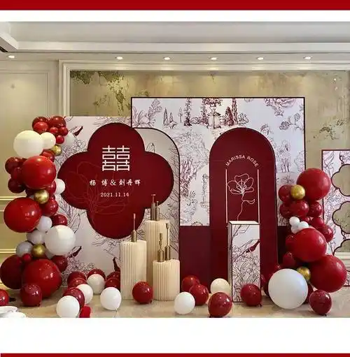 摆件蓝色气球酒店背景墙kt板套餐豪华订婚kt板套餐f带订婚书背景支架