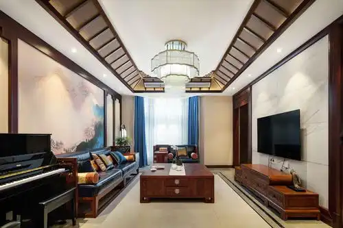 新中式风别墅客厅装修效果图