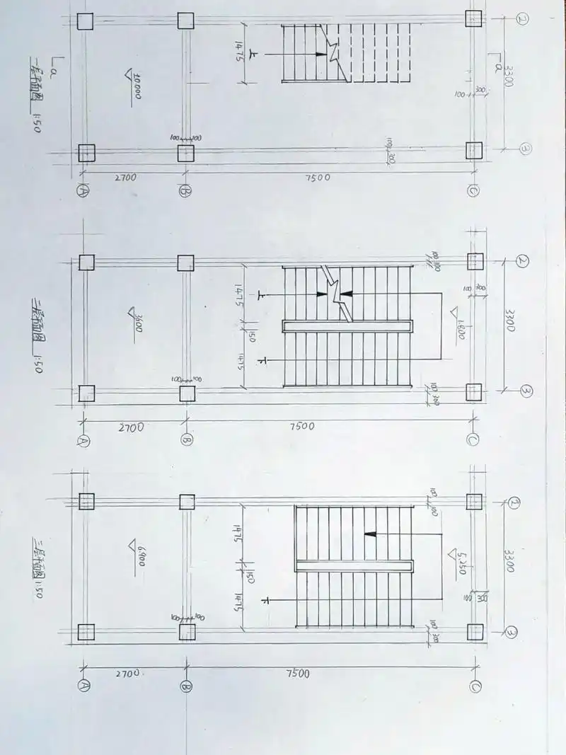建筑构造—楼梯设计 第一次画楼梯,有点费劲.