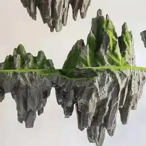 天空之城悬浮石室内人造泡沫玻璃钢仿真石头酒店展厅景观奇石摆件