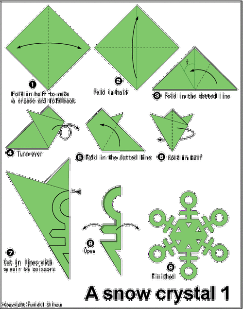 雪花折纸图解与方法教程5