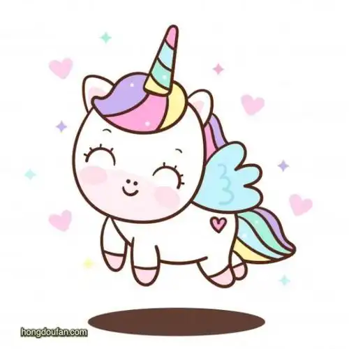 跳来跳去的长翅膀的彩虹独角兽要如何画?-红豆饭小学生简笔画大全