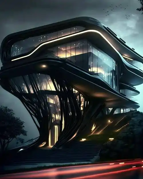 ai设计的别墅,简直就是科幻片!_高科技_赛博_风格