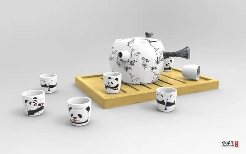 创意熊猫茶具,熊猫造型为微博为@漫画无聊的冰块 - 设计作品集 - 学